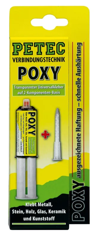 PETEC POXY 2-K-Universalkleber, 24 ml Doppelspritze SB-Karte Preisknaller