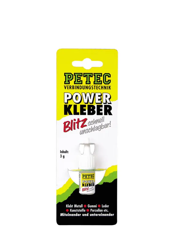 PETEC Sekundenkleber POWER KLEBER Inhalt: 10 g SB-Karte Neuheit