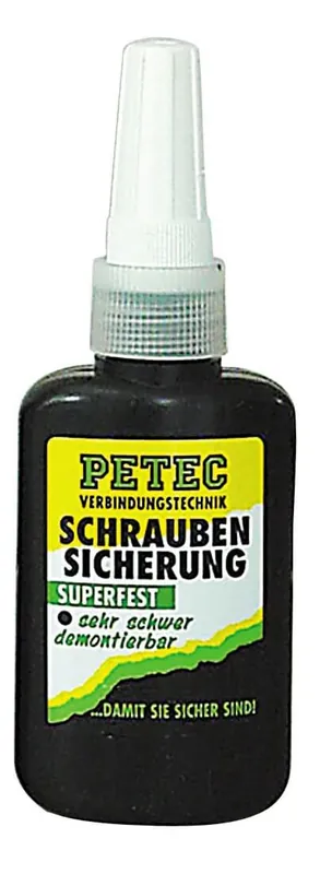 Geprüft PETEC Schraubensicherung superfest grün, 50 g Flasche Inhalt: 50 g