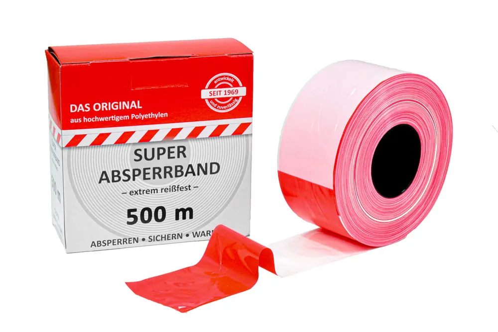 Kelmaplast Absperrband SUPER, Nr. 11,extrem reißfest, Breite 80 mm, 500 m Beliebt