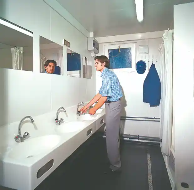 Versand Am Gleichen Tag Containex Sanitärbox SB 5ft Innenhöhe 2.200 mm Enzianblau WC