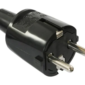 Schneller Versand as-Schwabe PVC-Schutzkontaktstecker schwarz Farbe: schwarz