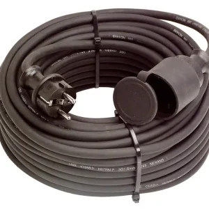 Weingärtner Kabel Gummi-Verlängerungsleitung 3G2,5, 50 m, schwarz  Kabel: 3x2 Super-Preis
