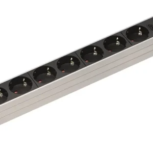 as-Schwabe Alu-Steckdosenleiste 9-fach, 19 Zoll RACK 2 m H05VV-F 3G1,5, schwarz/silber Top-Angebot