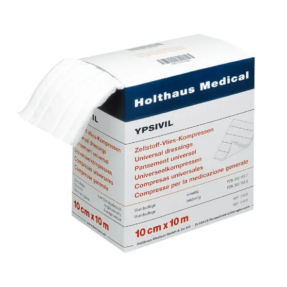 Holthaus Medical YPSIVIL Zellstoff-Vlies-Kompresse einseitig unsteril 10 cm x 10 m Preiswert