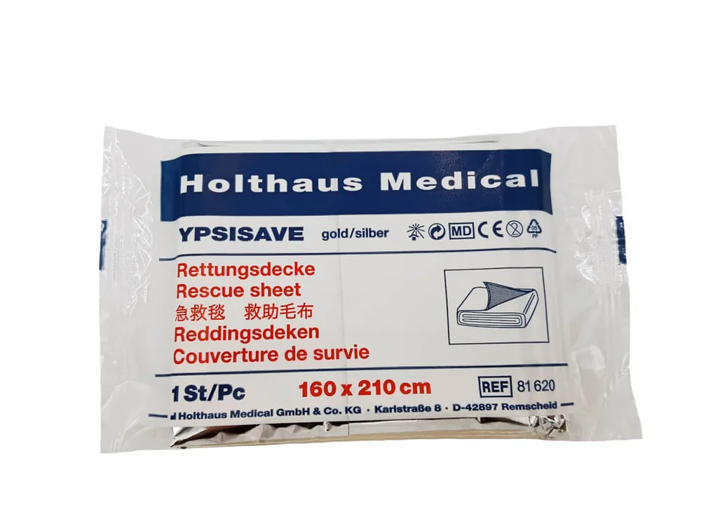 Holthaus Medical YPSISAVE Rettungsdecke gold/silber 160 x 210 cm Neue Kollektion