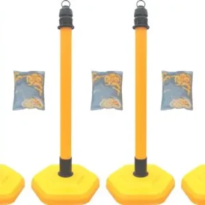 TEMKA Absperrpfosten-Set Multi-Max gelb, 6 Pfosten gelb + 5 x Kette 3 m Direktkauf