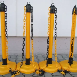 TEMKA Absperrpfosten-Set Multi-Max gelb, 4 Pfosten gelb + 4 x Kette 3 m Saisonangebot
