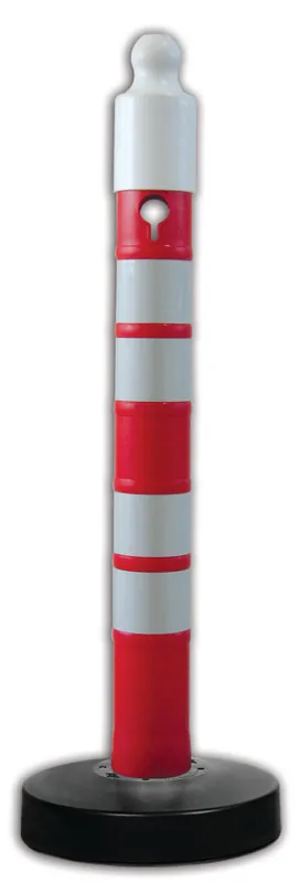 TEMKA Absperrpfosten Mega-Max, mit Fuß und Kettendurchführung, 110 x 1200 mm Abverkauf