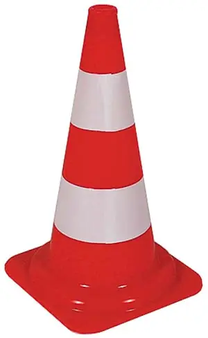 Rabatt profibau Leitkegel tagesleuchtend rot/weiß Höhe: 750 mm