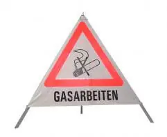 Gottlieb Nestle Warnpyramide leicht weiß Seitenlänge: 900 mm, Ausführung Rauchverbot Sale
