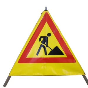 Bestseller Gottlieb Nestle Warnpyramide schwer gelb Seitenlänge: 900 mm, Ausführung Bauarbeiter
