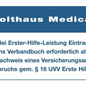 Preisknaller Holthaus Medical Aufkleber Eintrag Verbandbuch 60 x 100 mm