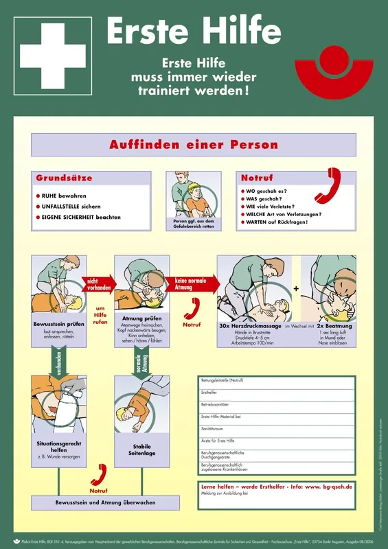 Mega-Angebot Holthaus Medical Tafel Anleitung zur Ersten Hilfe 560 x 400 mm