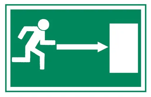 Holthaus Medical Rettungszeichen Rettungsweg rechts nachleuchtend 200 x 400 mm Neu Im Sortiment