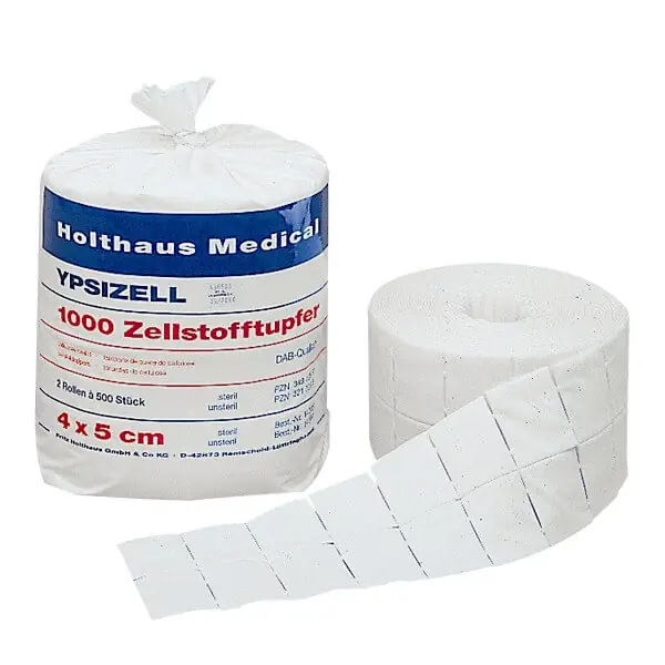 Top-Seller Holthaus Medical YPSIZELL Zellstofftupfer hochgebleicht 4 x 5 cm