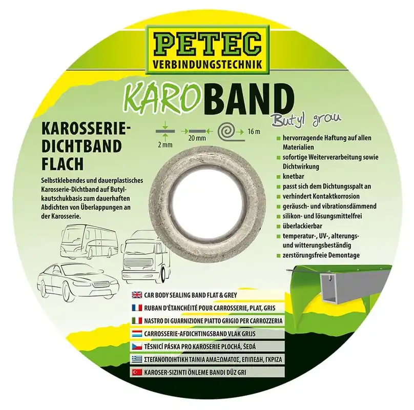 PETEC Karosseriedichtband 16 mm x 10 m grau Preisknaller