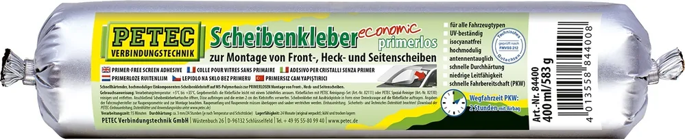 Geprüft PETEC Scheibenkleber economic, 400 ml Schlauchbeutel