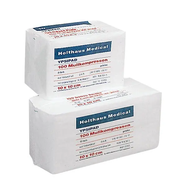 Garantierte Lieferung Holthaus Medical YPSIPAD Mullkompresse 8-fach unsteril 100er Pack Größe: 10 x 10 cm