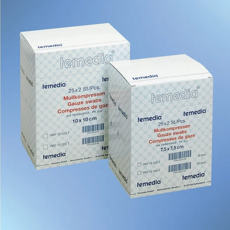 Schneller Versand Holthaus Medical TEMEDIA Mullkompressen 12-fach steril Größe: 10 x 10 cm, 50 Stück