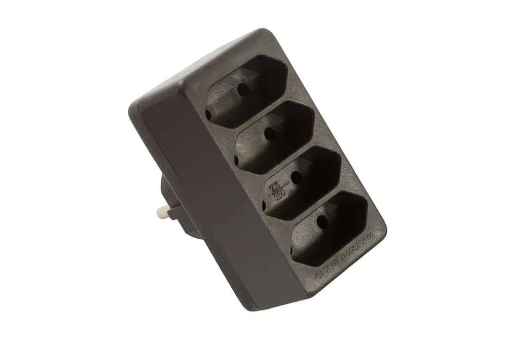 Top-Seller as-Schwabe 4-fach Eurostecker, schwarz Farbe: schwarz