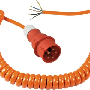 as-Schwabe Baustellen-Spiral-Anschlussleitung mit CEE Stecker, 5m, H07BQ-F 5G2,5, orange Kabel: H07BQ-F 5x2 Finale Aktion