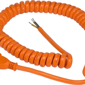 as-Schwabe Baustellen-Spiral-Anschlussleitung mit Schukostecker, 5m, orange Neue Ware