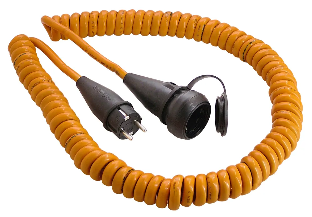 as-Schwabe Baustellen-Spiralkabel H07BQ-F 3G2,5, 1 - 5 m, orange Kabel: 3x2 Letzte Chance