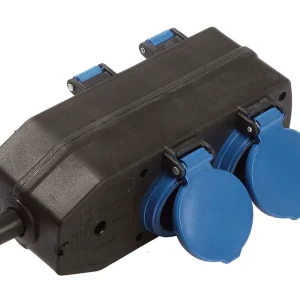 Abverkauf as-Schwabe 4-fach Verteilersteckdose, blau