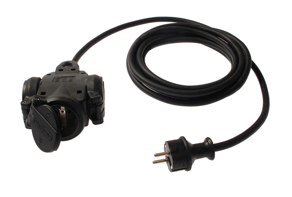 as-Schwabe 3-fach Verteilersteckdose Vollgummi 3G2,5, 10 m Kabel: 3x1 Saisonangebot