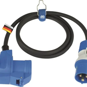 as-Schwabe CEE-Adapterleitung powerlight 1,5m, schwarz mit CEE-Steck und Winkelkupplung Solange Der Vorrat Reicht