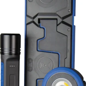 Saisonangebot as-Schwabe LICHTFABRIK SET INDU 3 Akku Stahler, Handlampe mit Induktionsladestation