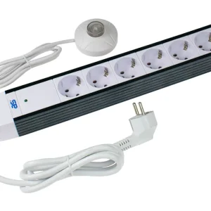 as-Schwabe 6-fach Steckdosenleiste FLASH H05VV-F 3G1,5, 1,5 m, m. sep. Hand-/Fußschalter Sichere Zahlung