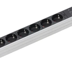 Top-Preis as-Schwabe Alu-Steckdosenleiste 8-fach, RACK 2 m H05VV-F 3G1,5, schwarz/silber mit ÜS