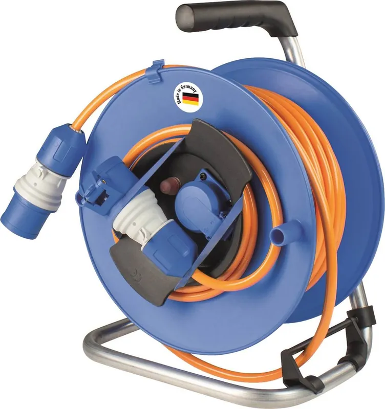 as-Schwabe CEE-Camping-Gerätetrommel 285mm Ø mit Schuko-Steckdose, H07BQ-F 3G2,5 Neu Im Sortiment