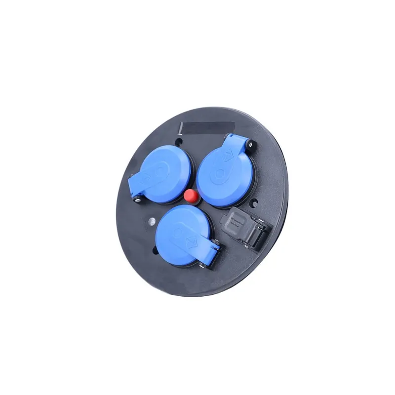 Angebot as-Schwabe Steckdoseneinsatz 3-fach blau, IP54 mit USB