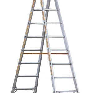 Zertifiziert Layher Steigtechnik Sprossenstehleiter TOPIC 1039 Sprossenzahl: 2 x 18