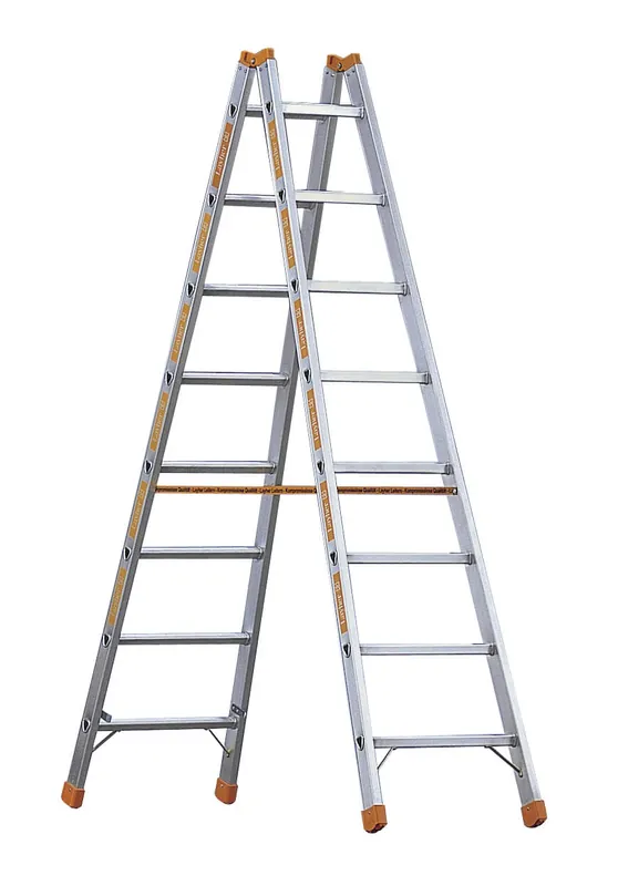 Zertifiziert Layher Steigtechnik Sprossenstehleiter TOPIC 1039 Sprossenzahl: 2 x 18