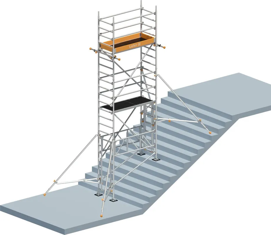 Sonderaktion Layher Steigtechnik Uni Leicht mit Treppen-Kit SH=5 m