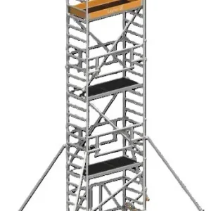 Bestpreis Layher Steigtechnik Fertiggerüst Zifa P2 Safety Plus mit Doppelgelände + Gerürststütze 7,61 m