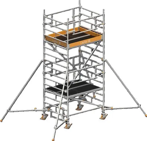 Beliebt Layher Steigtechnik Universalgerüst Uni Kompakt P2 Safety Plus mit Doppelgeländer + Gerüststützte 5,20 m
