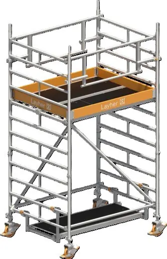 Versand Am Gleichen Tag Layher Steigtechnik Universalgerüst Uni Kompakt P2 Safety Plus mit Doppelgeländer 4,20 m