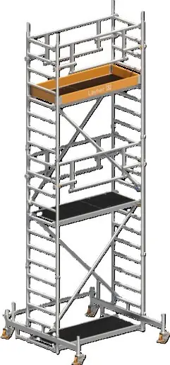Bestseller Layher Steigtechnik Fahrgerüst Uni Leicht P2 Safety Plus mit Doppelgeländer 6,26 m