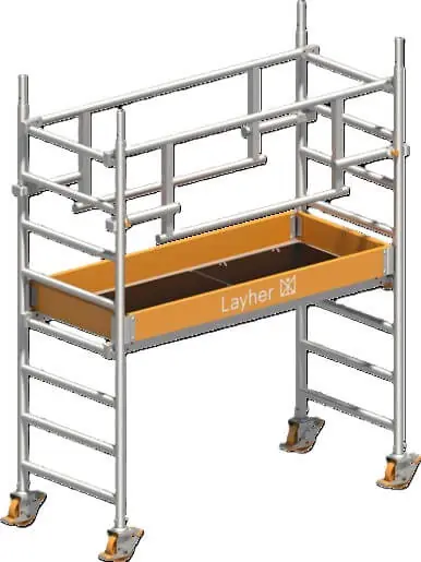 Bestseller Layher Steigtechnik Fahrgerüst Uni Leicht P2 Safety Plus mit Doppelgeländer 3,11 m