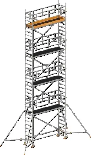 Abverkauf Layher Steigtechnik Fahrgerüst Uni Standard P2 Safety Plus mit Doppelgeländer+Gerüststütze 10,20 m