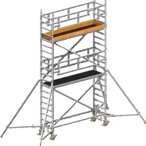 Begrenztes Angebot Layher Steigtechnik Fahrgerüst Uni Standard P2 Safety Plus mit Doppelgeländer+Gerüststütze 6,20 m
