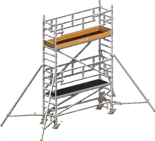 Beliebt Layher Steigtechnik Fahrgerüst Uni Standard P2 Safety Plus mit Doppelgeländer+Gerüststütze 5,20 m