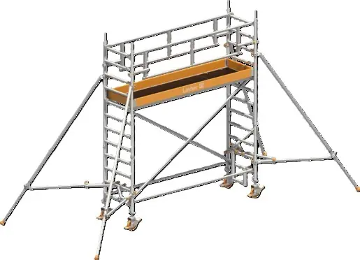 Beliebt Layher Steigtechnik Fahrgerüst Uni Standard P2 Safety Plus mit Doppelgeländer+Gerüststütze 4,20 m