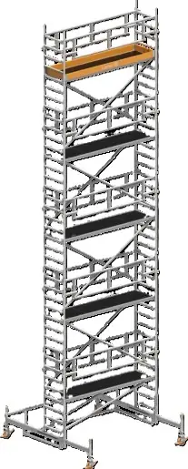 Begrenztes Angebot Layher Steigtechnik Fahrgerüst Uni Standard P2 Safety Plus mit Doppelgeländer 11,38 m