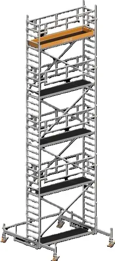 Aktuell Layher Steigtechnik Fahrgerüst Uni Standard P2 Safety Plus mit Doppelgeländer 10,38 m